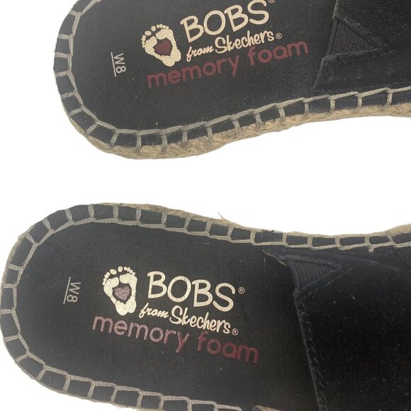 SKECHERS BOBS Women Memory Foam Slip On Sandals Size 8 Black Summer S-20 - Picture 4 of 7